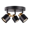 thumbnail image 4 of CRAFTRONOS 3 Light Track Lighting Kit, Matt Black Brass Finish Canopy with Moden Flush Mount Ceiling Spotlight for Kitchen,Dining,Living Room,Home Improvement, 4 of 4