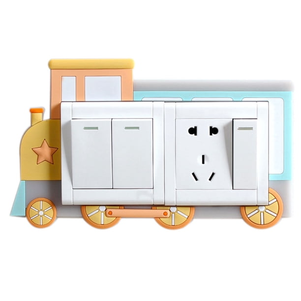 Toystoory Cubierta protectora de interruptor de luz de silicona, pegatina luminosa de enchufe de dibujos animados, decoración de Panel de pared Decoración del hogar