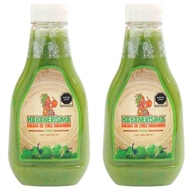 Salsa de chile habanero Habanerísima Pack de 2 pzas verdes de 250 ml