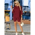 thumbnail image 3 of DARING DIVA Women's 2-Piece Plus Size Workout T-Shirt with Biker Shorts Set XL Red, 3 of 7