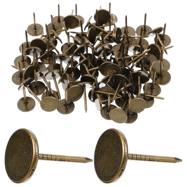 100 chinchetas planas para tapicería, decorativas, resistentes y para muebles.