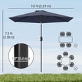 thumbnail image 3 of Outsunny Patio Sun Umbrella, Outdoor Parasol with 6 Ribs, Blue, 3 of 10