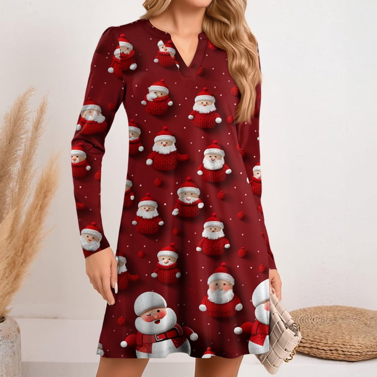 christmas themed dress women NameBright