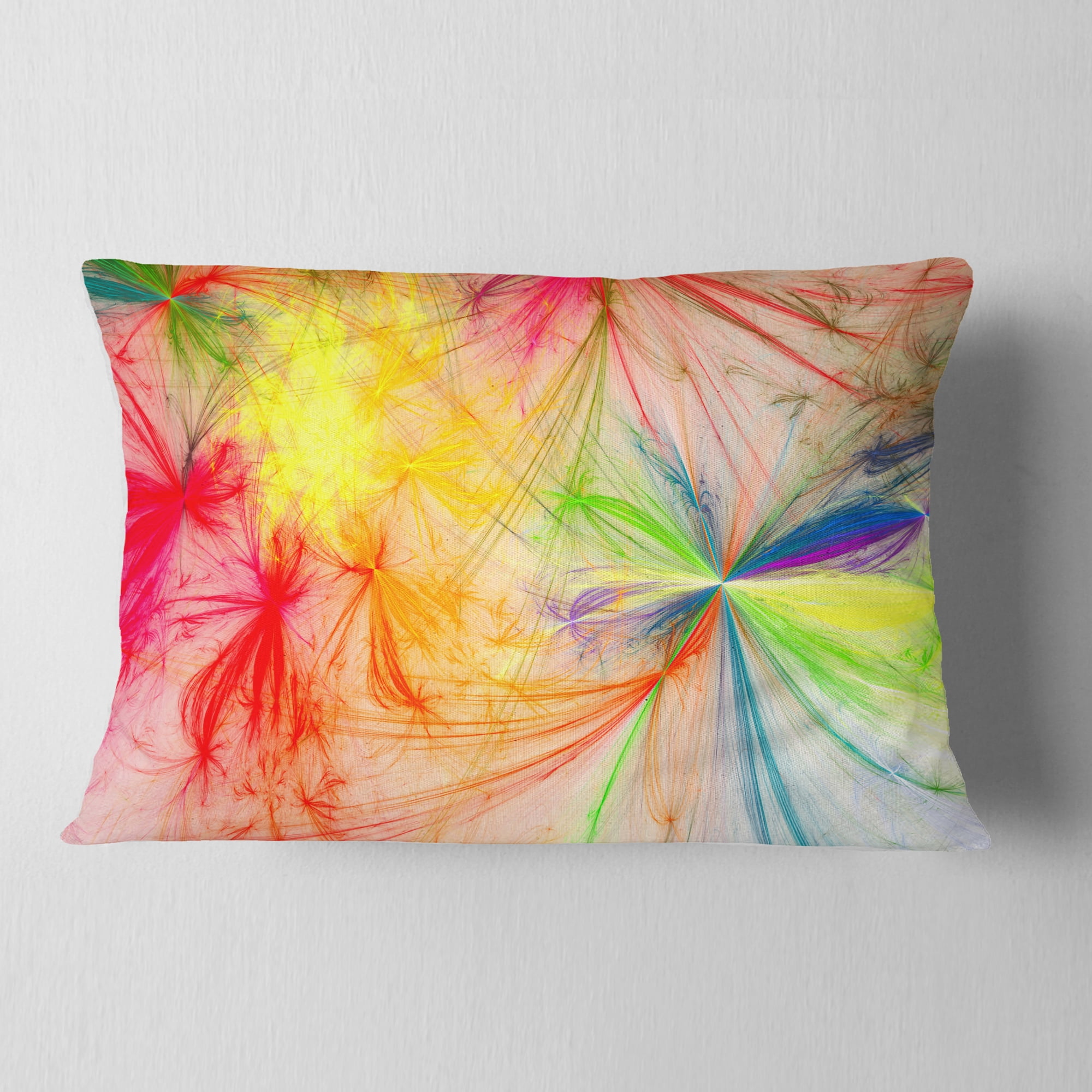 Designart Christmas Fireworks Colorful - Abstract Throw Pillow - 12x20