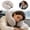 Beige, variant on 1Pcs Carry-On Travel Pillow with Storage Holds 8-10 Clothing Items, 100% Pure Memory Foam Neck Pillow with Washable Cover for Airplane, Train Car and Space-Saving Travel 35 Inch Black
