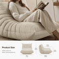 thumbnail image 4 of Raffle Pinker Bean Bag Chair for Adults, Comfy Fireside Chair Bean Bag Sofa with Memory Foam, Large Lazy Sofa for Living Room Bedroom Office, White, 4 of 9