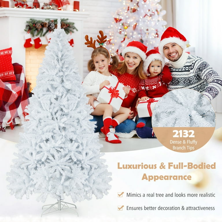 Costway 9Ft PVC Hinged Artificial Christmas Tree with 2132 Tips
