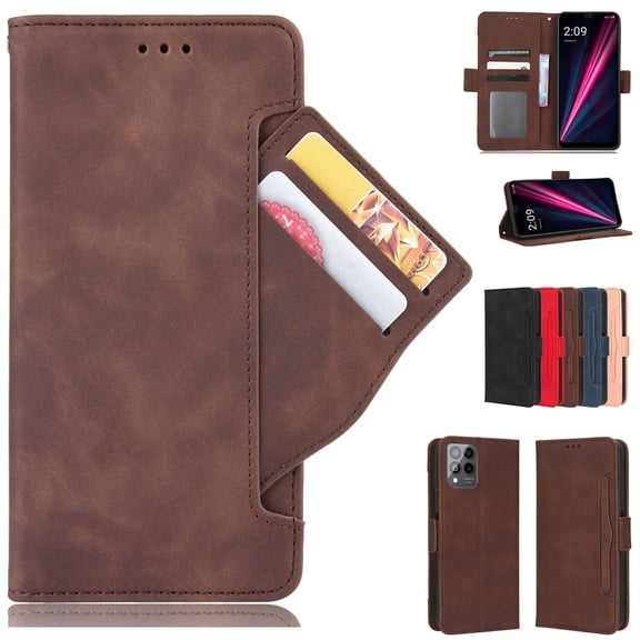 For T-Mobile REVVL 6 Pro Wallet Card Slots Flip Magnetic Leather Soft Case Cover