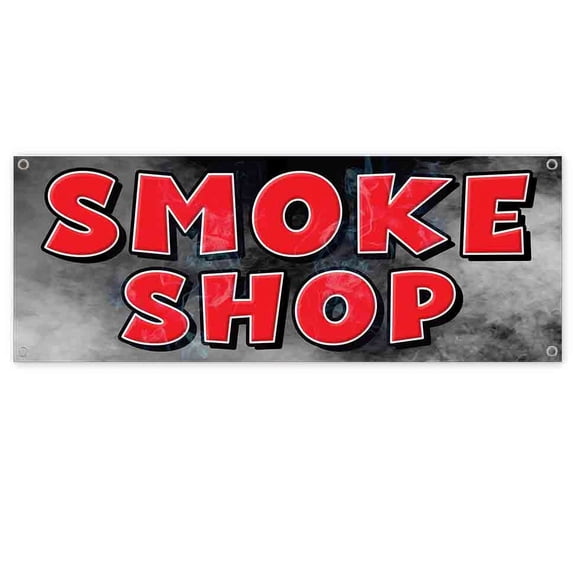 Smoke Shop 13 oz Vinyl Banner With Metal Grommets