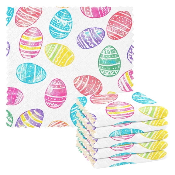 6 Packs Cute Easter Eggs Kitchen Dish Towels Soft Absorbent Dish Cloths 11"x11"