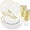 Gold, variant on 600pc Gold Trim Plastic Dinnerware Set for Party: 100 Dinner Plates, 100 Dessert Plates, 300 Cutlery