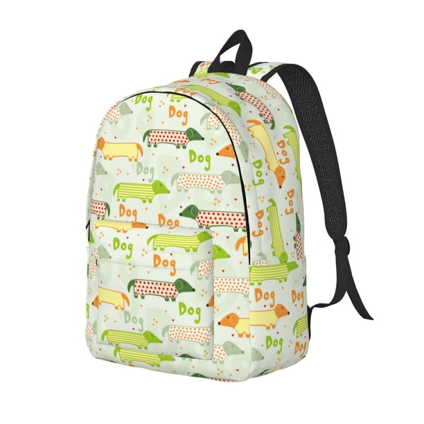 Fotbe Dachshund Dog Puppy Mochila de Lona con Estampado, Mochila Duradera, Mochila Versátil de Alta Calidad, Mochila Compacta Vintage-Medium