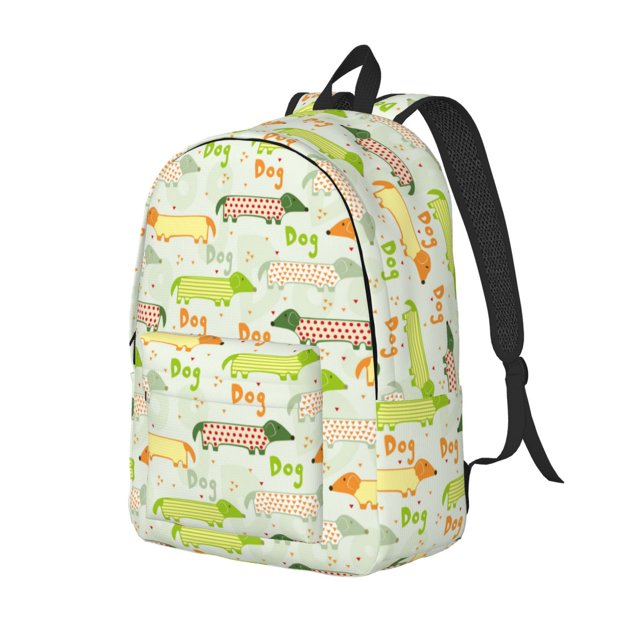 Fotbe Dachshund Dog Puppy Mochila de Lona con Estampado, Mochila Duradera, Mochila Versátil de Alta Calidad, Mochila Compacta Vintage-Small