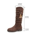 thumbnail image 7 of Rotm Womens Knee High Boots Pointed Toe Suede Boots Chunky Heel Slouchy Shoes Tall Fall 2025 Side Zipper Women Snow Boots Waterproof Brown,Size 7.5, 7 of 7