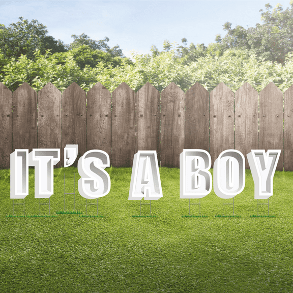 IT'S A BOY 24" White Tall Elegant Shadow Box Letters