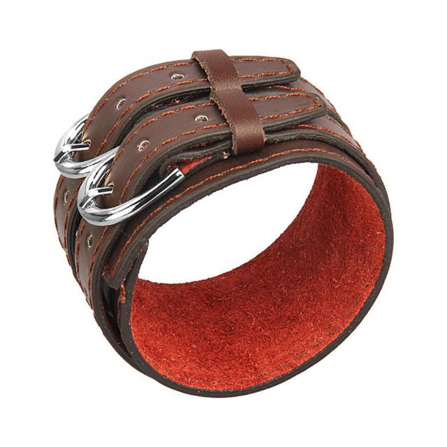 Baohd Multi-Couleur Double Tour PU Cuir Large Bracelet Manchette Hommes Accessoire Café 1Set