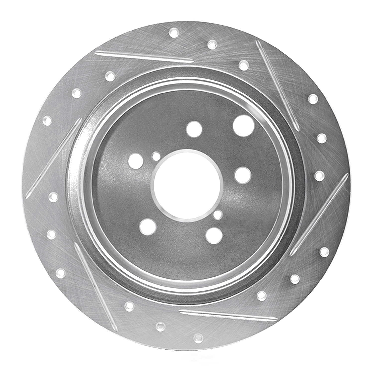 Dynamic Friction Company 631-13025L DFC Brake Rotor - Drilled And Slotted - Silver
