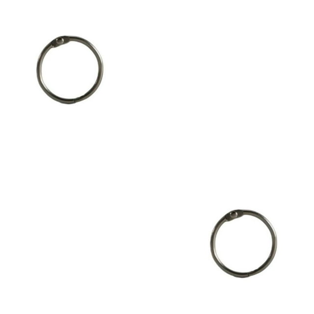 Transemion 1/2/3 50 Pieces Metal Binder Rings Circle DIY Opening Loose-leaf Book Hoops for School Cards Keychain Scrapbook Craft Black inner 20mm 2PCS