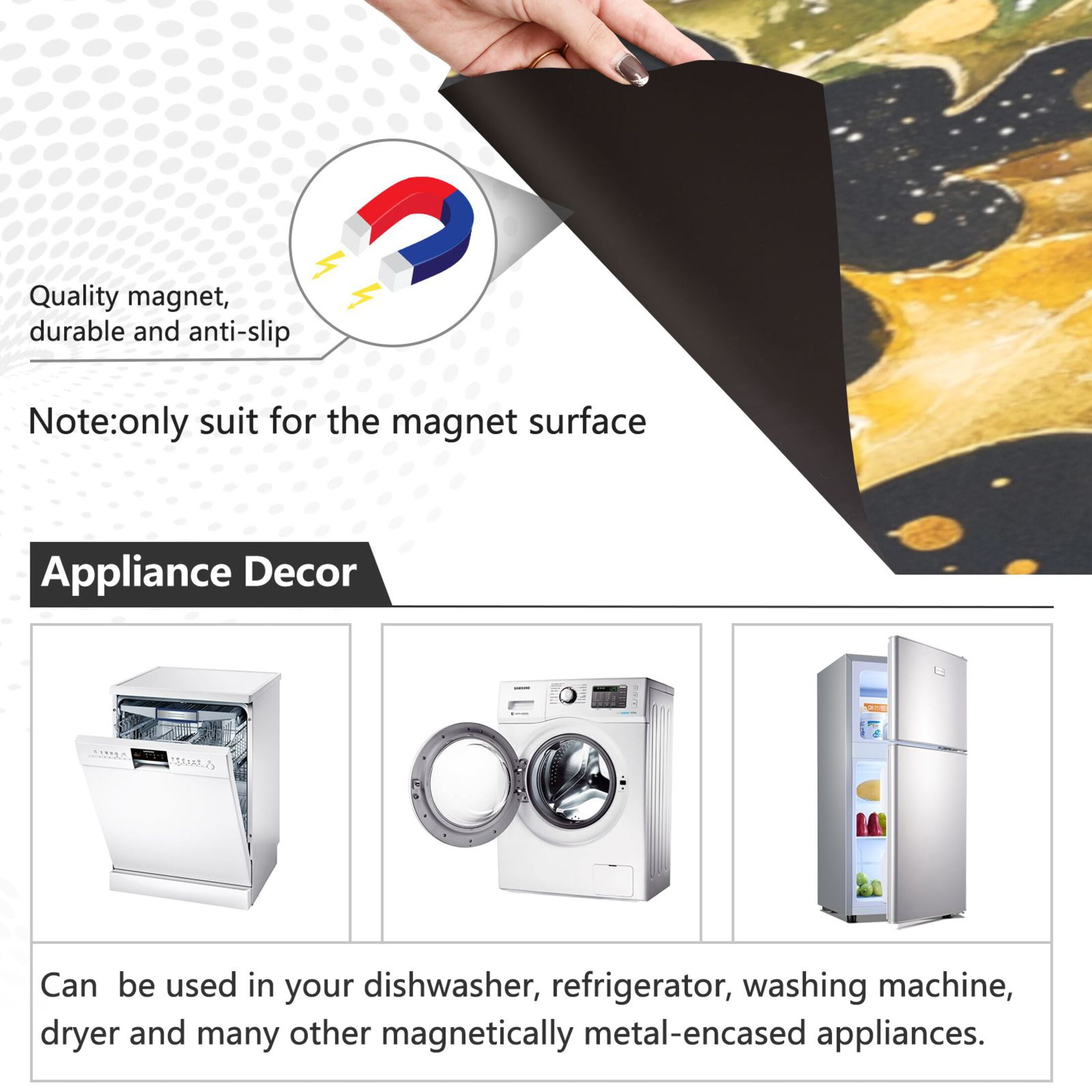 Dishwasher Magnetic Sticker 23x26 Inch Refrigerator Magnetic Sticker Washing Machine Magnetic Sticker Kitchen Panel Magnetic Sticker Home Decor Pretty Holly and Mistletoe