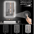 thumbnail image 4 of Espejo Con Luz Led Touch Para Baño 40 X 60cm Modelo Plateado, 4 of 4