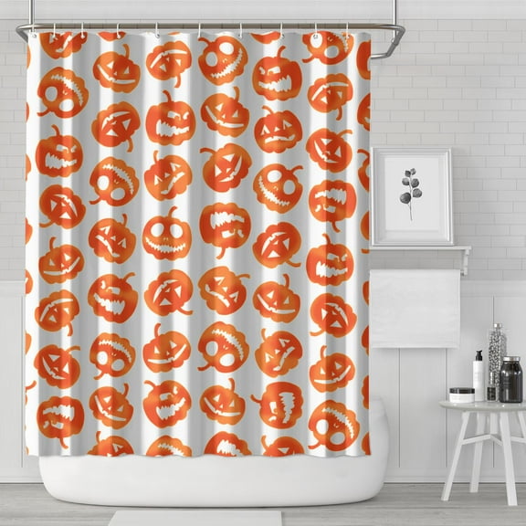 Halloween Vintage Style Shower Curtain Skeleton Skull Spider Cobweb Autumn Theme,72x84 inch Shower Curtain