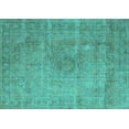 thumbnail image 1 of Ahgly Company Machine Washable Indoor Rectangle Oriental Turquoise Blue Industrial Area Rugs, 7' x 9', 1 of 4