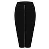 Toms Ware Women Stylish Exposed Front Zip Stretchy Pencil Skirt