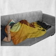 thumbnail image 6 of Safari Soft Flannel Fleece Blanket, Silhouette of Elephants Zebras Grassland and a Tree the Sun Nature, Cozy Plush for Indoor and Outdoor Use, 50" x 70", Chocolate Orange and Black, by Ambesonne, 6 of 6