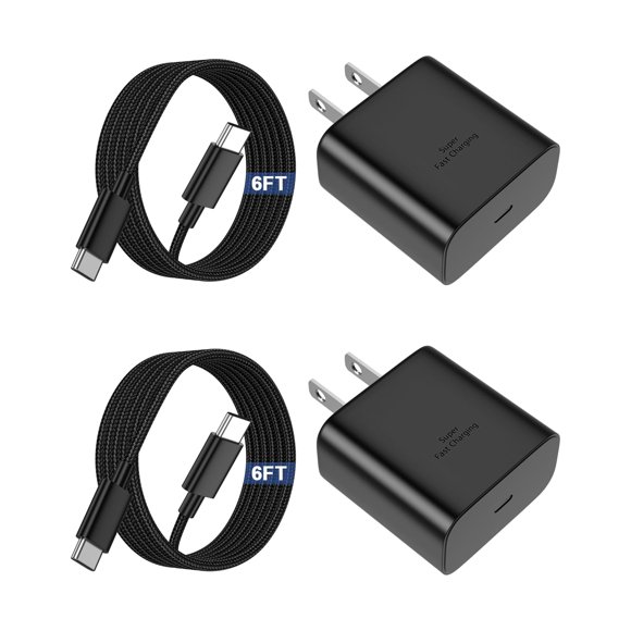 Cargador Ryaobwu USB-C de 45 W, paquete de 2 unidades para Samsung Galaxy S25 Ultra