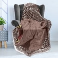 thumbnail image 4 of Animal Print Soft Flannel Fleece Blanket, Illustration of the Growling Grizzly Bear Head Sharp Teeth Animal Theme, Cozy Plush for Indoor and Outdoor Use, 50" x 70", Brown and White, by Ambesonne, 4 of 5