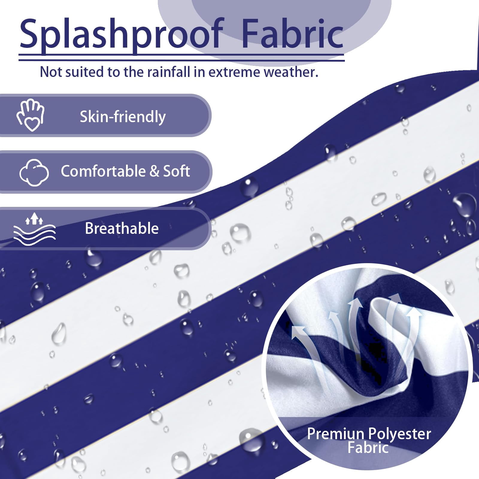 Outdoor Loveseat Cushion Set, 48 x 24 inch, Water Repellent Patio Furniture Cushions Replacement with Removable Cover(Blue White Stripe)