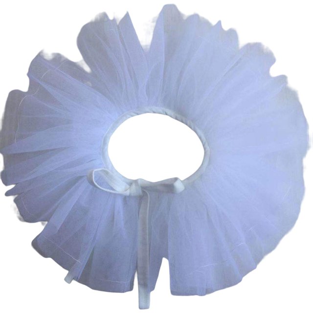 Jumpingount Collar de tul con volantes para mujer, accesorio para disfraz de Halloween, chal, solapa desmontable, delicado y encantador Accesorios de disfraces Blanco 4 capas