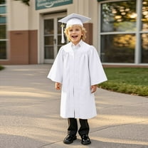 2025 Kids Preschool Graduation Cap and Gown White Cap and Gown