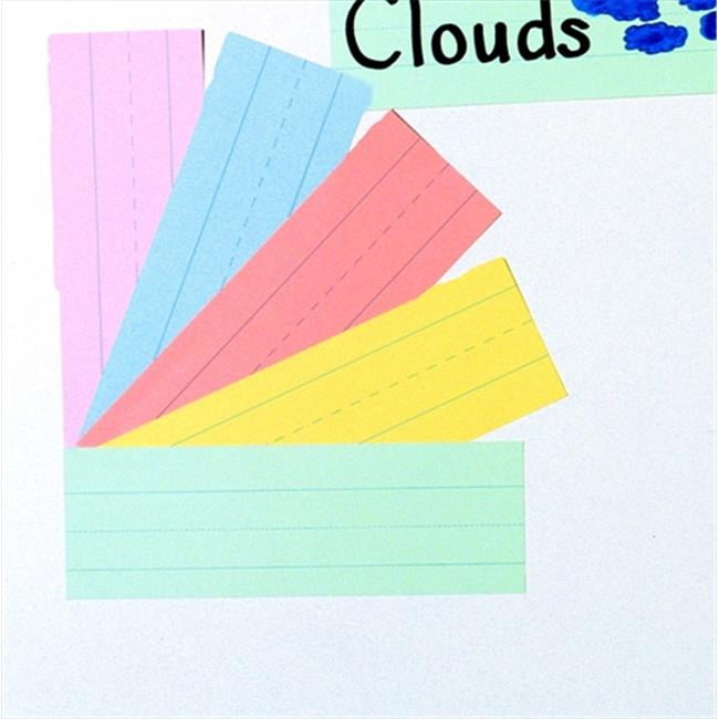 5 Assorted Colors - 2 Super Bright Sentence Strips 1-1/2 Ruled 3 x 24 100 Strips 1733