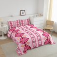 thumbnail image 3 of Erosebridal Pink Aztec Bedding Sets King with Comforter, Mandala Hippie Duvet Insert, Geometric Decor, Reversible 3-Piece, 3 of 7