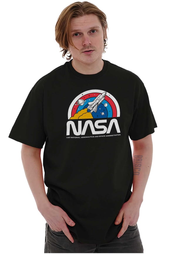 NASA Vintage Retro Space Shuttle Men's Graphic T Shirt Tees Brisco Brands S