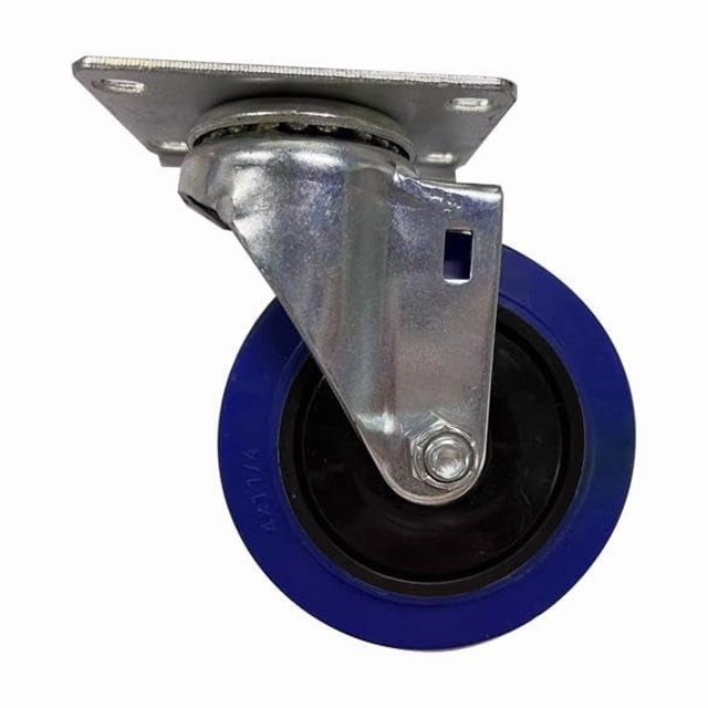 Caster Projex, de goma blanda, giratorio, 4 cm de profundidad, con soporte de placa, 120 kg
