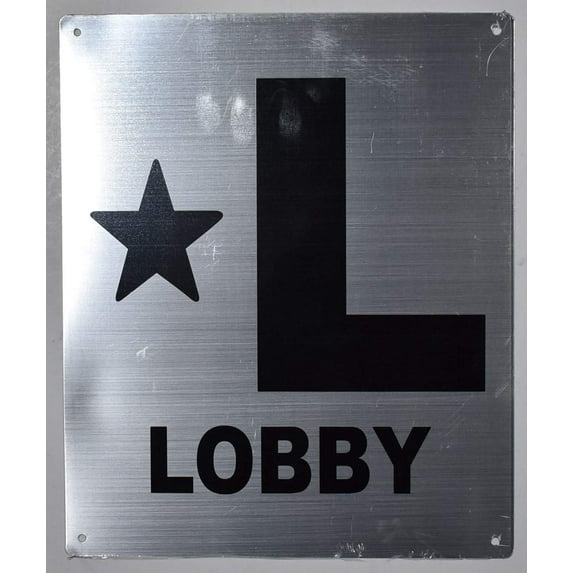 Star L Floor Number Sign (Silver, Rust Free Aluminium 10X12)-Monte Rosa LINE(ref-2022-4)