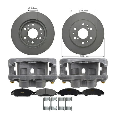 Front Brake Kit Calipers Rotors Ceramic Pads for Chevy & GMC Trucks Goodyear