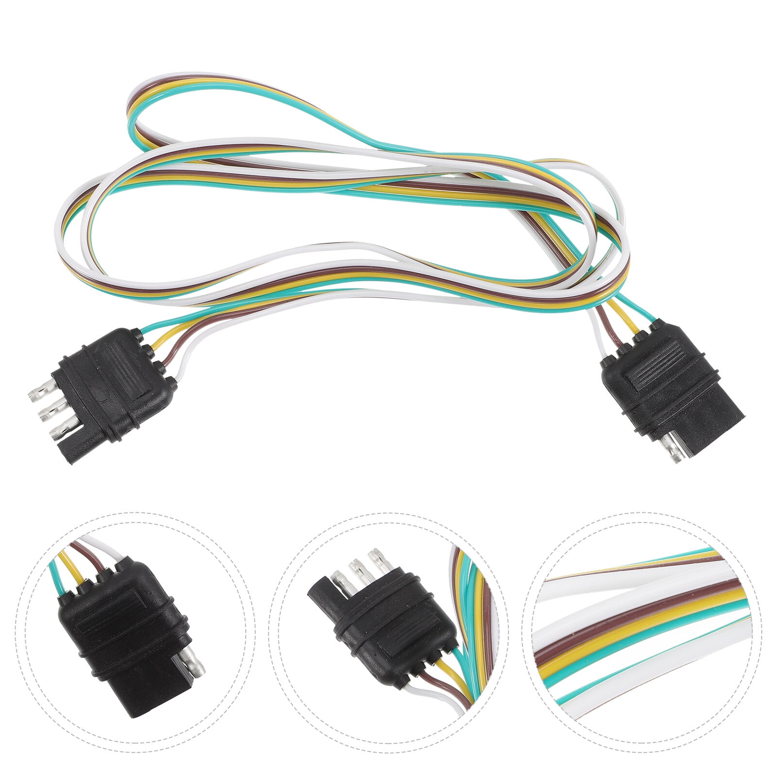 7-Foot Trailer Light Wiring Harness – 4-Way Flat Connector Extension Cable
