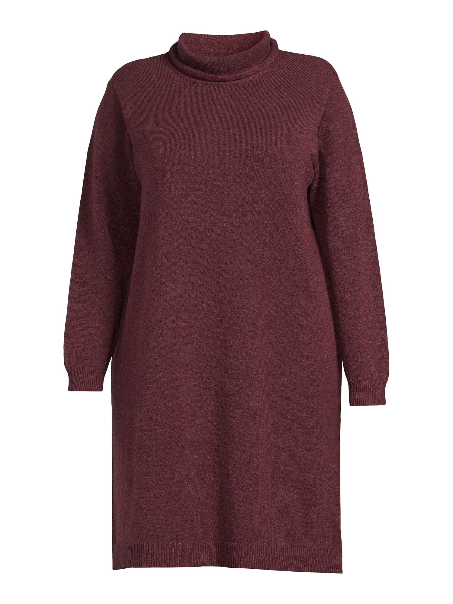 Terra & Sky Women's Plus Size Turtleneck Tunic Length Sweater Dress - image 5 of 5