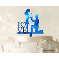 thumbnail image 1 of Couple Wedding Cake Topper Personalized Mirror Cake Topper Color Option Available 5-7 Inches Wide, 1 of 1