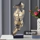 thumbnail image 2 of Estatua del pensador El silencio es oro, figura de arte abstracto, esculturas de resina robustas para decoración de escritorio de oficina, decoración moderna del hogar (diseño único), 2 of 5