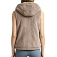 thumbnail image 6 of uublik Fleece Vest for Women Khaki Casual Sleeveless Open Front Winter Warm Fuzzy Jacket with Pockets, 6 of 8