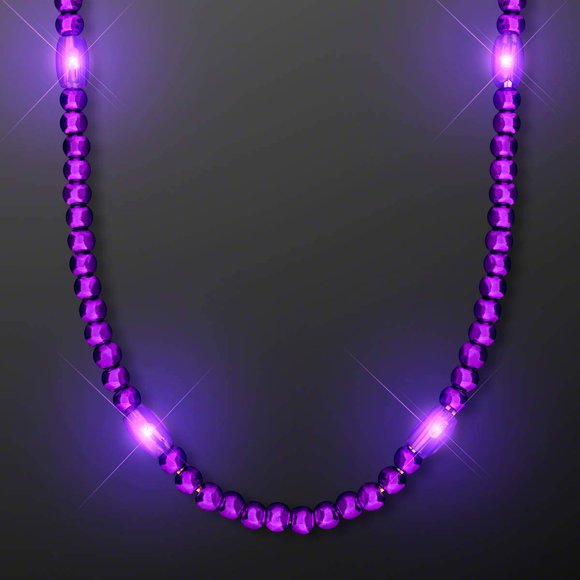 FlashingBlinkyLights Collier de Perles LED Mardi Gras Violet Lumineux