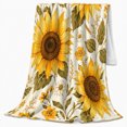 thumbnail image 2 of Sunflowers with Wildflowers, Vintage Botanical Style for Garden Lovers, Rustic Floral Pattern, Warm Flannel Blanket for Sunroom and Bedroom, Mother's Day Gift and Cottage Home Decor, 2 of 9