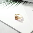 thumbnail image 4 of Gem Stone King 18K Yellow Gold Plated Silver Emerald Cut Brown Tiger Eye Ring for Women | 2.06 Cttw | Gemstone Birthstone | Available in Size 5, 6, 7, 8, 9, 4 of 5