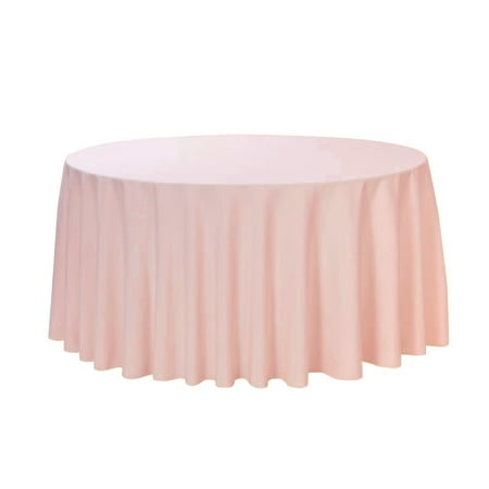 Your Chair Covers - 120 inch Round Polyester Tablecloth Blush for Wedding, Party, Birthday, Patio, etc.