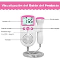 thumbnail image 3 of Monitor Doppler fetal, monitor de latido cardíaco por ultrasonido portátil, detector de frecuencia cardíaca no recargable para madres embarazadas (sin batería) (rosa), 3 of 3