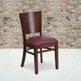thumbnail image 2 of Flash Furniture 2 Pack Lacey Series Solid Back Walnut Wood Restaurant Chair - Burgundy Vinyl Seat, 2 of 8